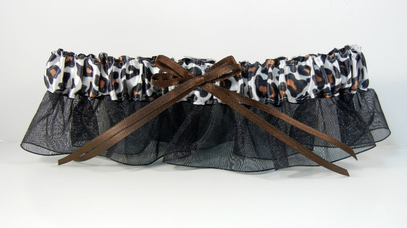 Black Organza Garter w/ Animal Print